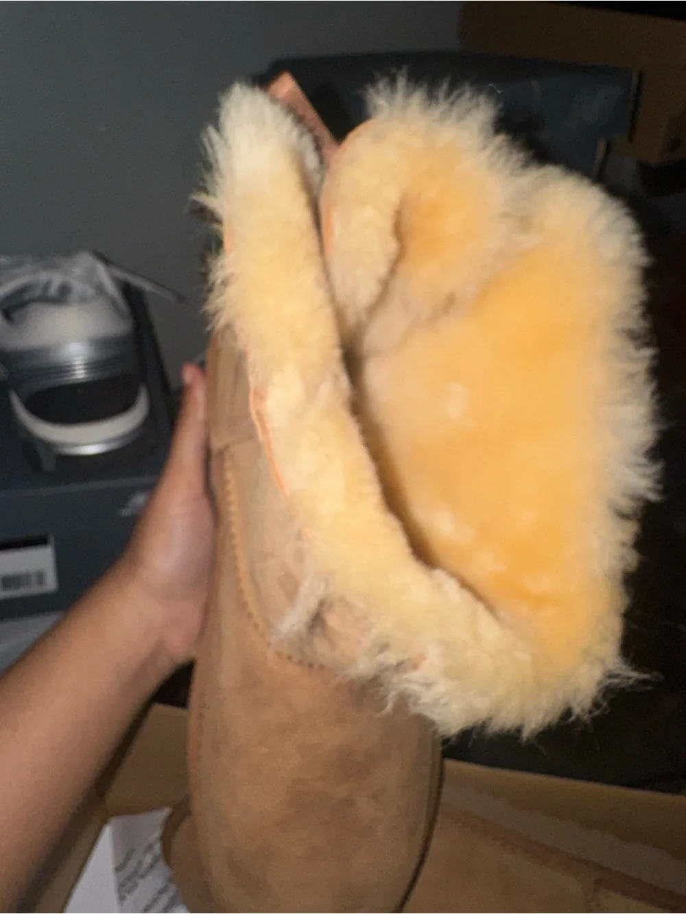 UGG Chestnut Suede Short Bow-Back Boots